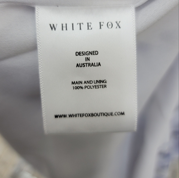 EUC White Fox 'French Riviera' Purple & White Cutout Open Back Mini Dress -Small - Picture 9 of 10